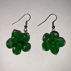 Succulent Drop Earrings, Handmade